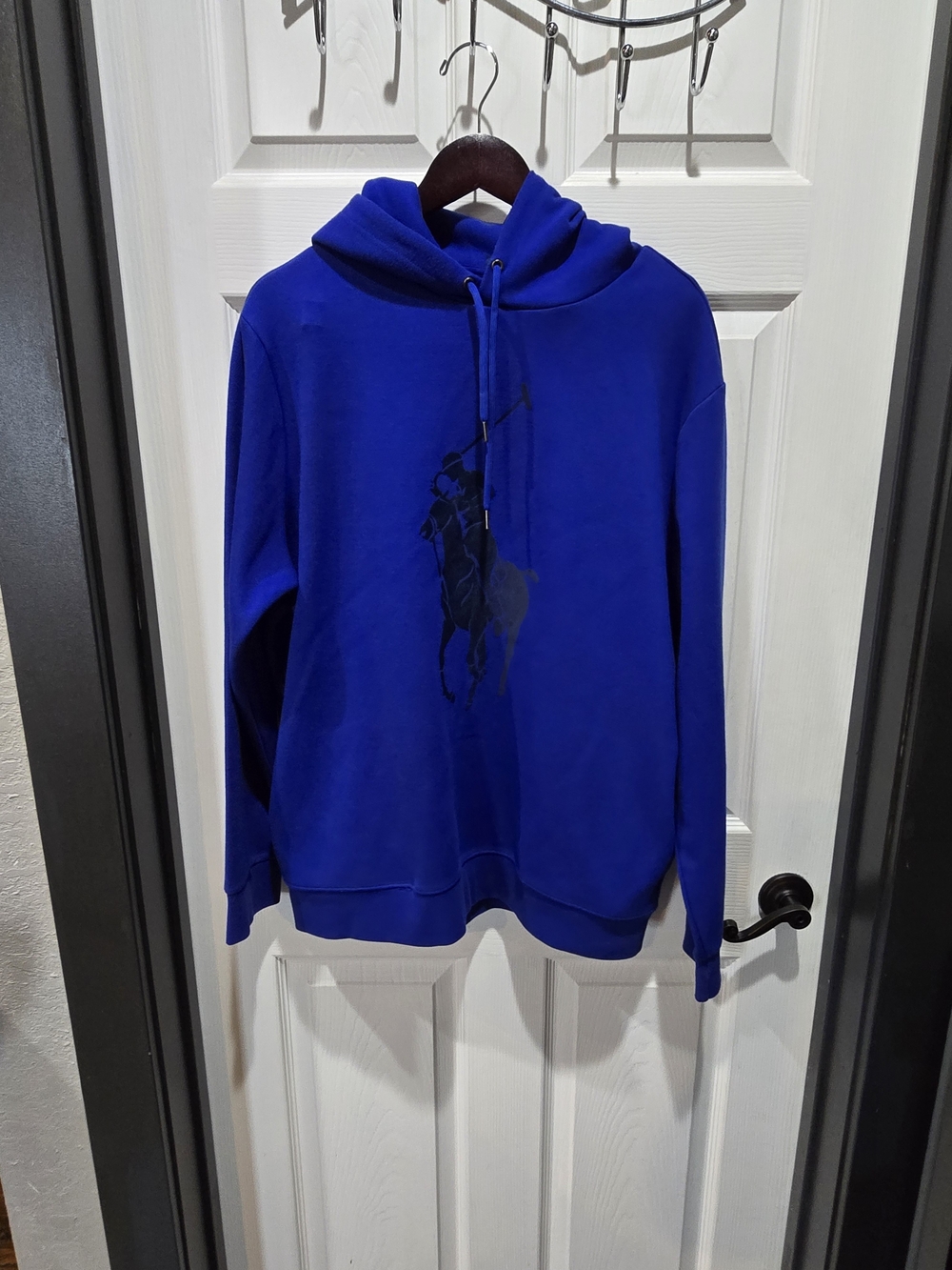 Polo by Ralph Lauren Royal Blue Crewneck Hoodie with Tonal Logo